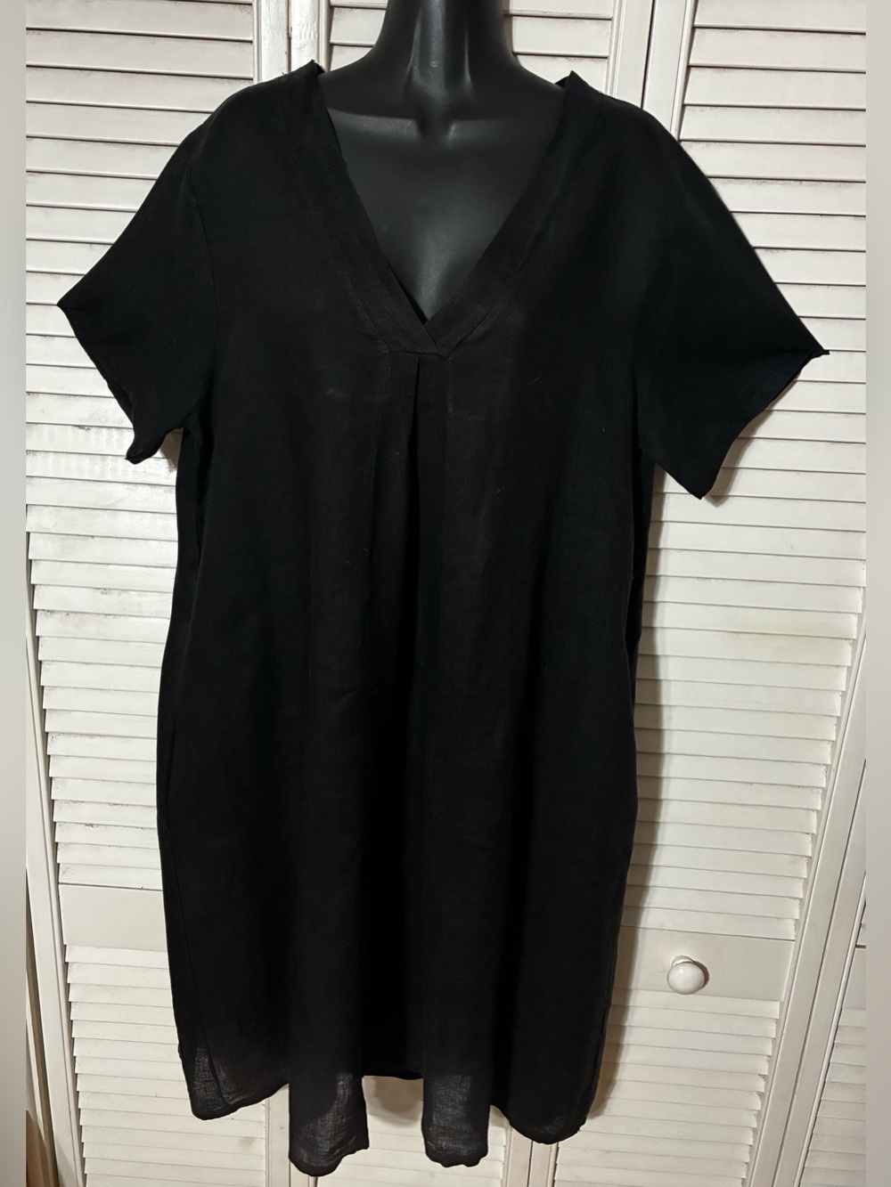 Chocolate Preppy black linen dress.